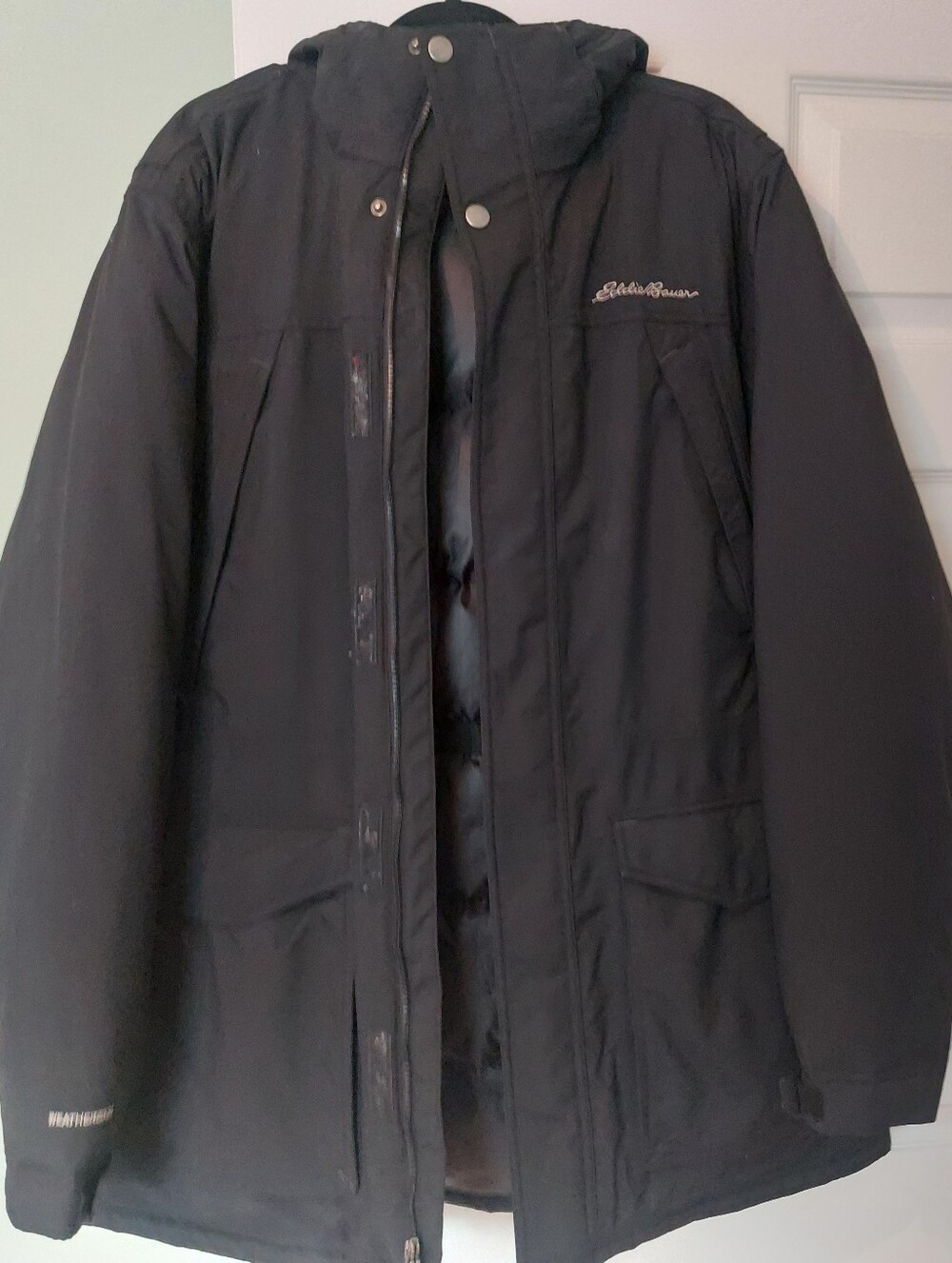 Eddie Bauer Men’s Black Hooded Puffer Coat